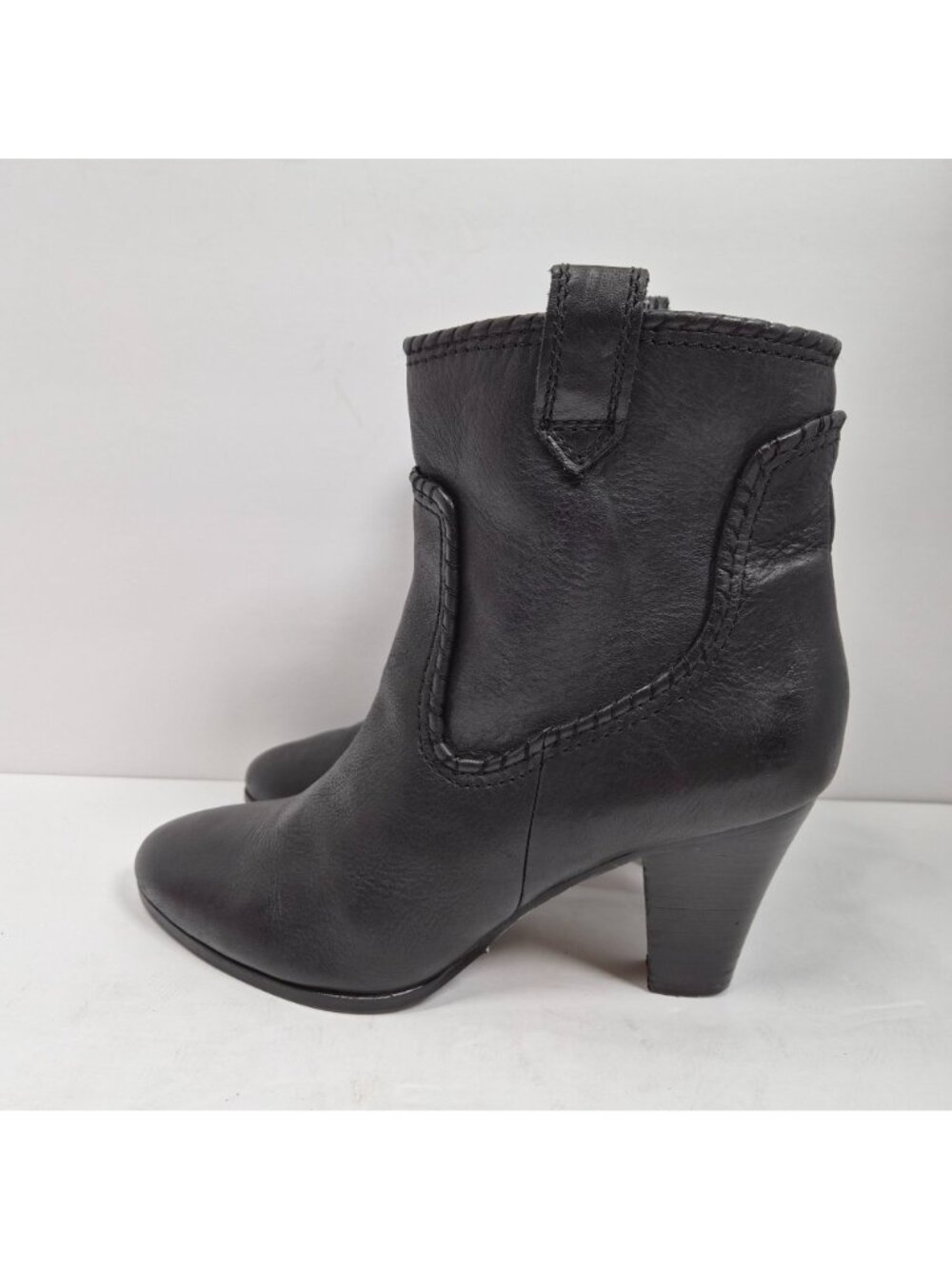 Karl Lagerfeld Provence Women's Black Leather Heeled Ankle Boots US Size 9M - Picture 2 of 11